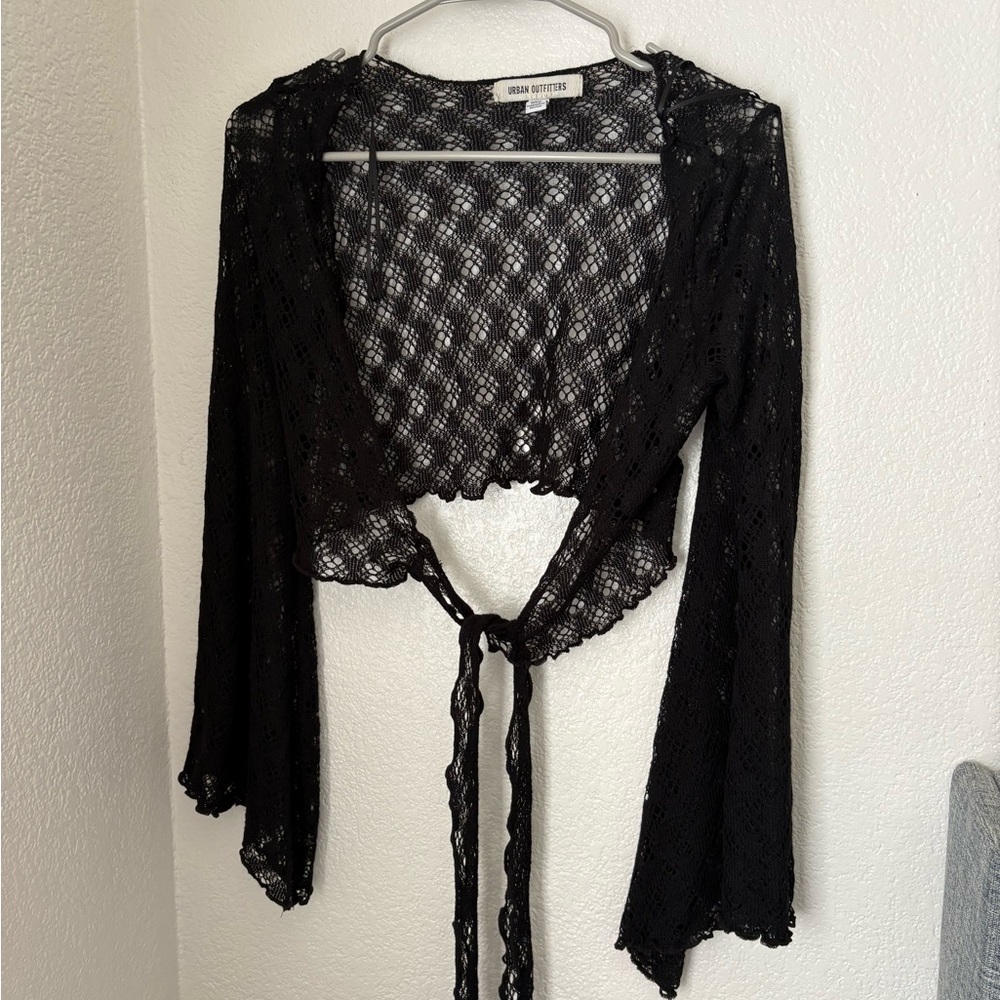 Urban Outfitters Black Sheer Lace Top